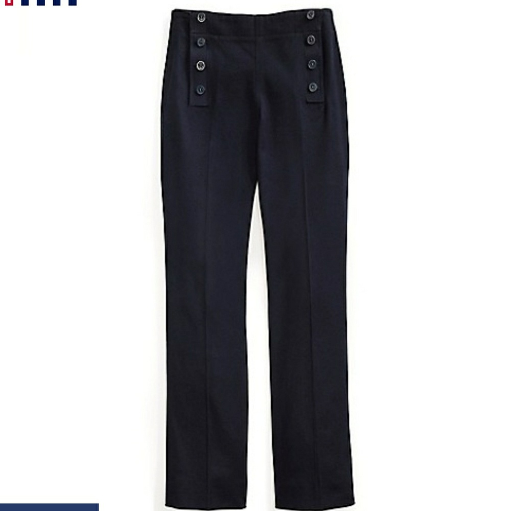 Zara Wool High Waist Sailor Pants Dark Navy blue